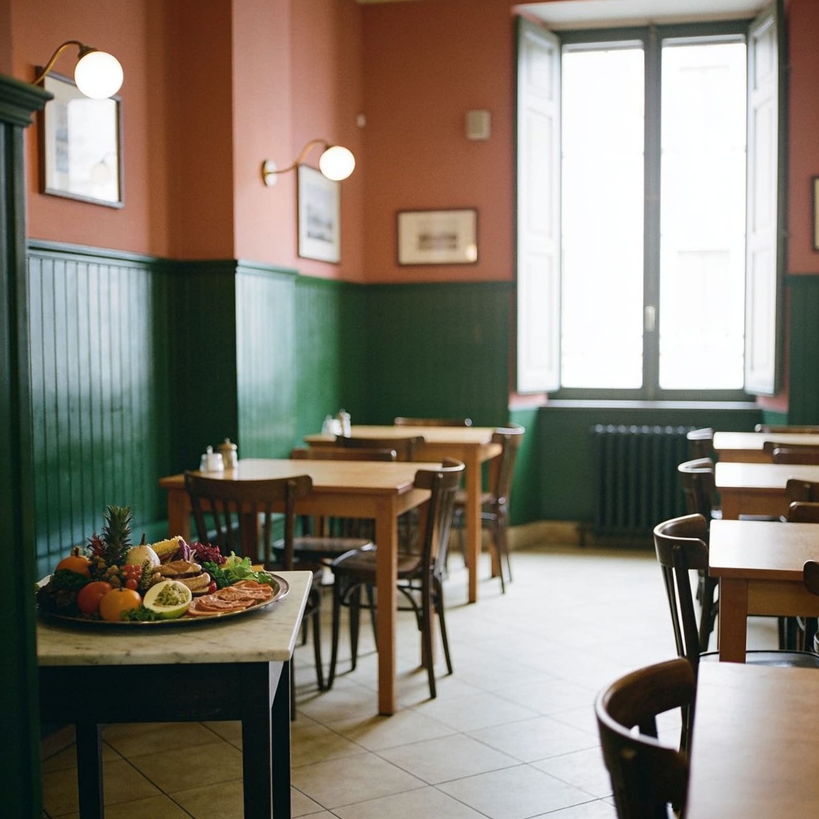 Sala accogliente del ristorante Netitar a Torino con un tavolo apparecchiato